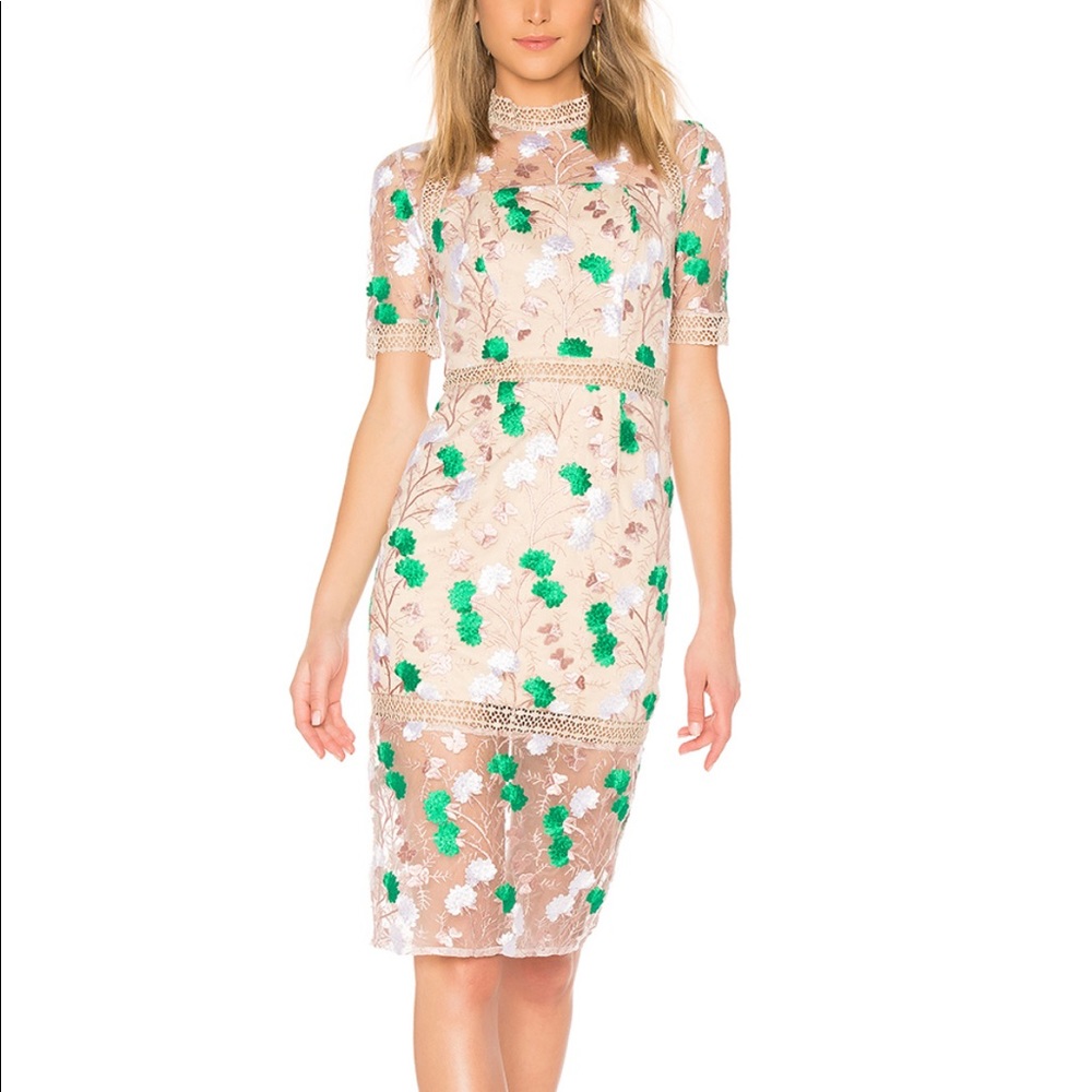 Anthropologie Vone Mira Embroidered Lace Dress